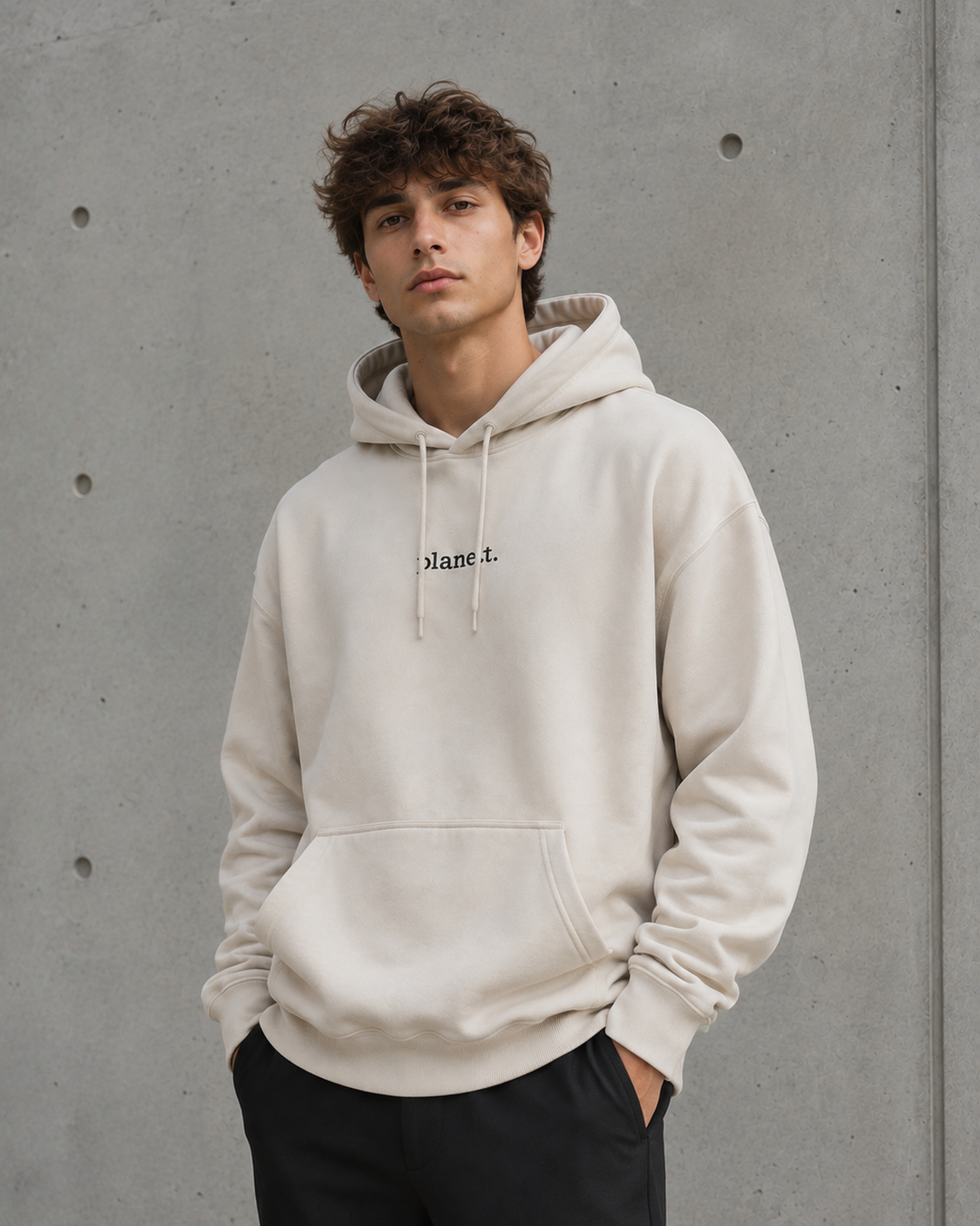 Bone Oversized Heavy Hoodie