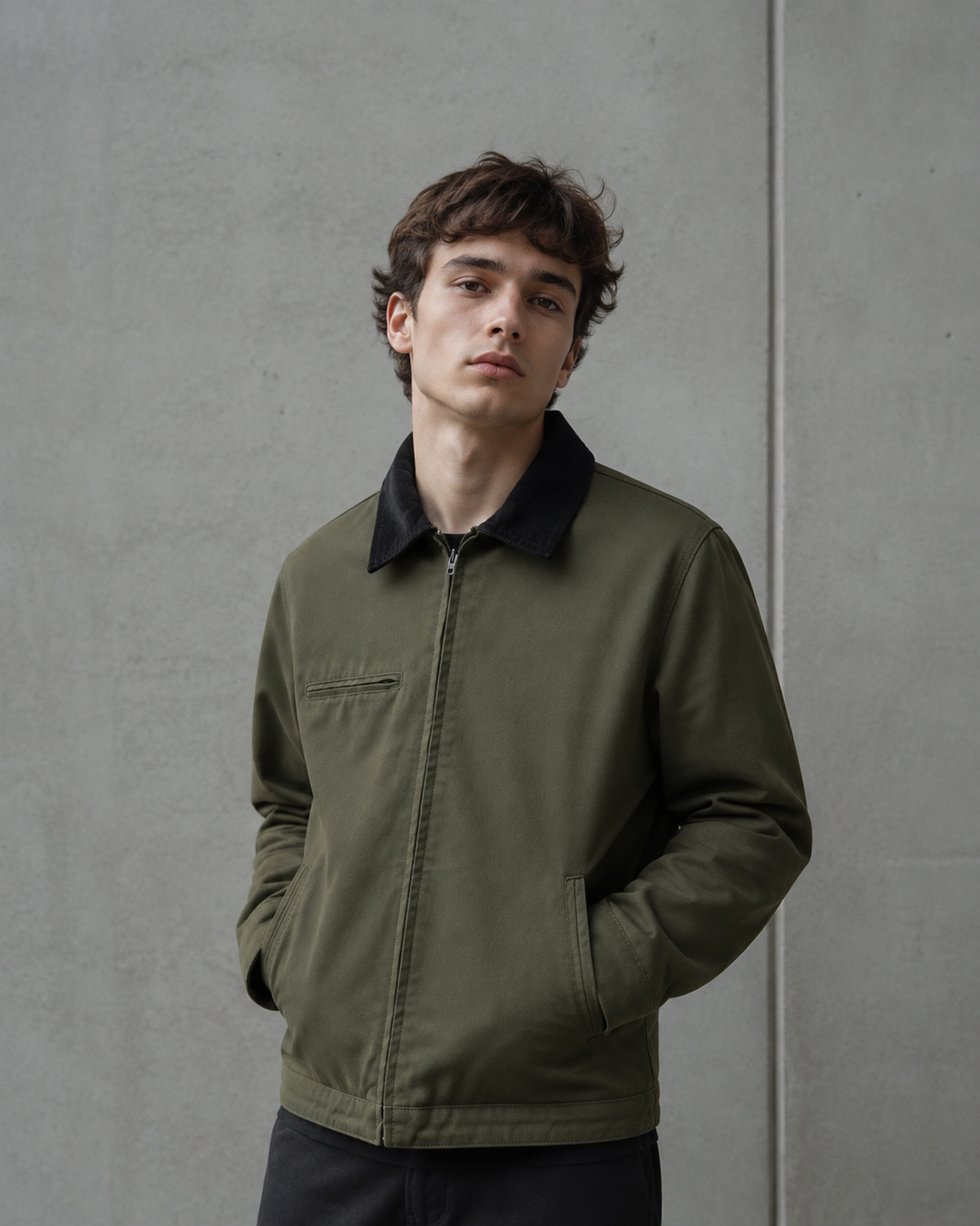 Canvas Cord Collar Jacket | 5533