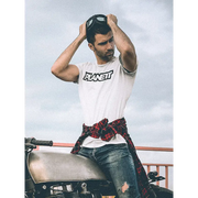 Man on motorcycle.