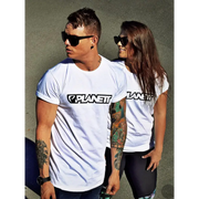 Matching white t-shirts.