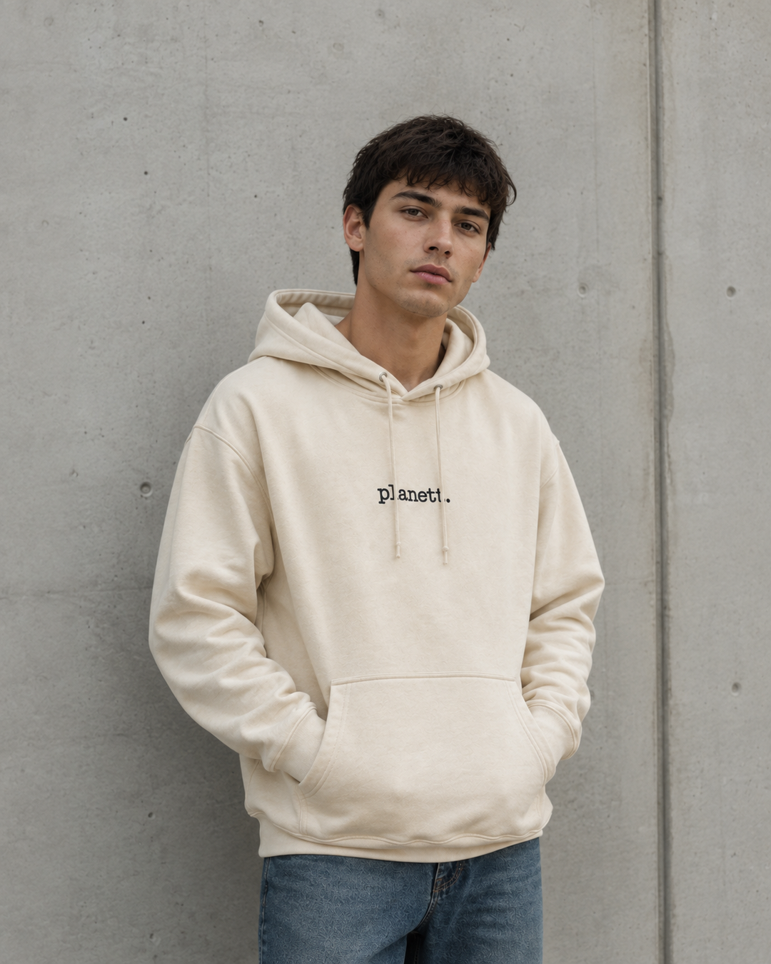 Ecru Oversized Heavy Hoodie