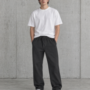 Relax Faded Cuffless Track Pants 5940 in faded black on model