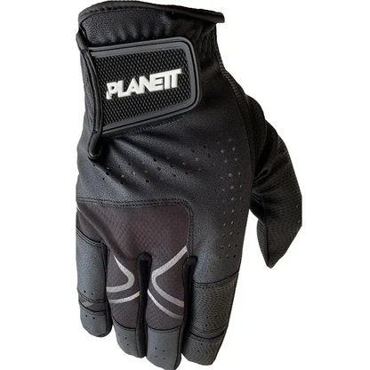 Black leather golf glove.