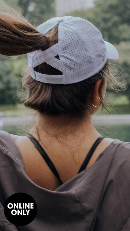 Ponytail Active White Cap