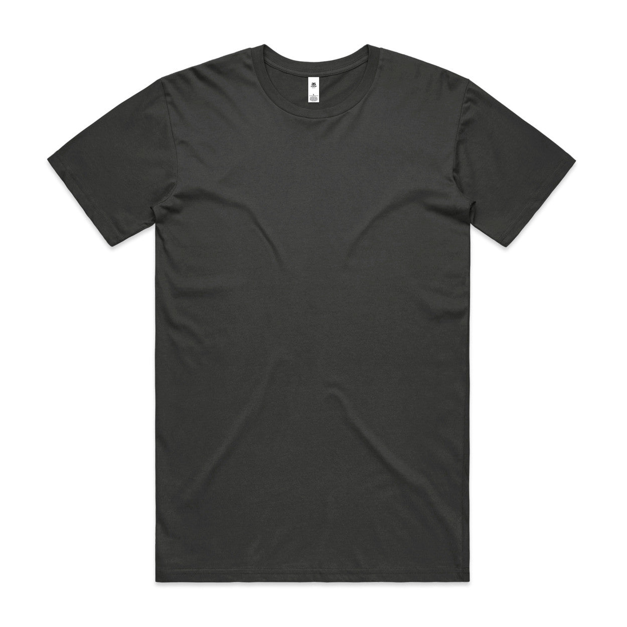 Charcoal gray v-neck t-shirt with short sleeves and a relaxed fit.