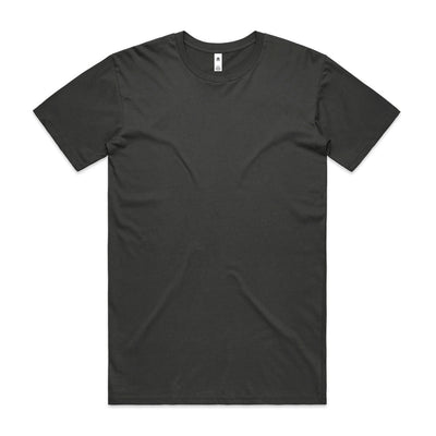 Charcoal gray v-neck t-shirt with short sleeves and a relaxed fit.
