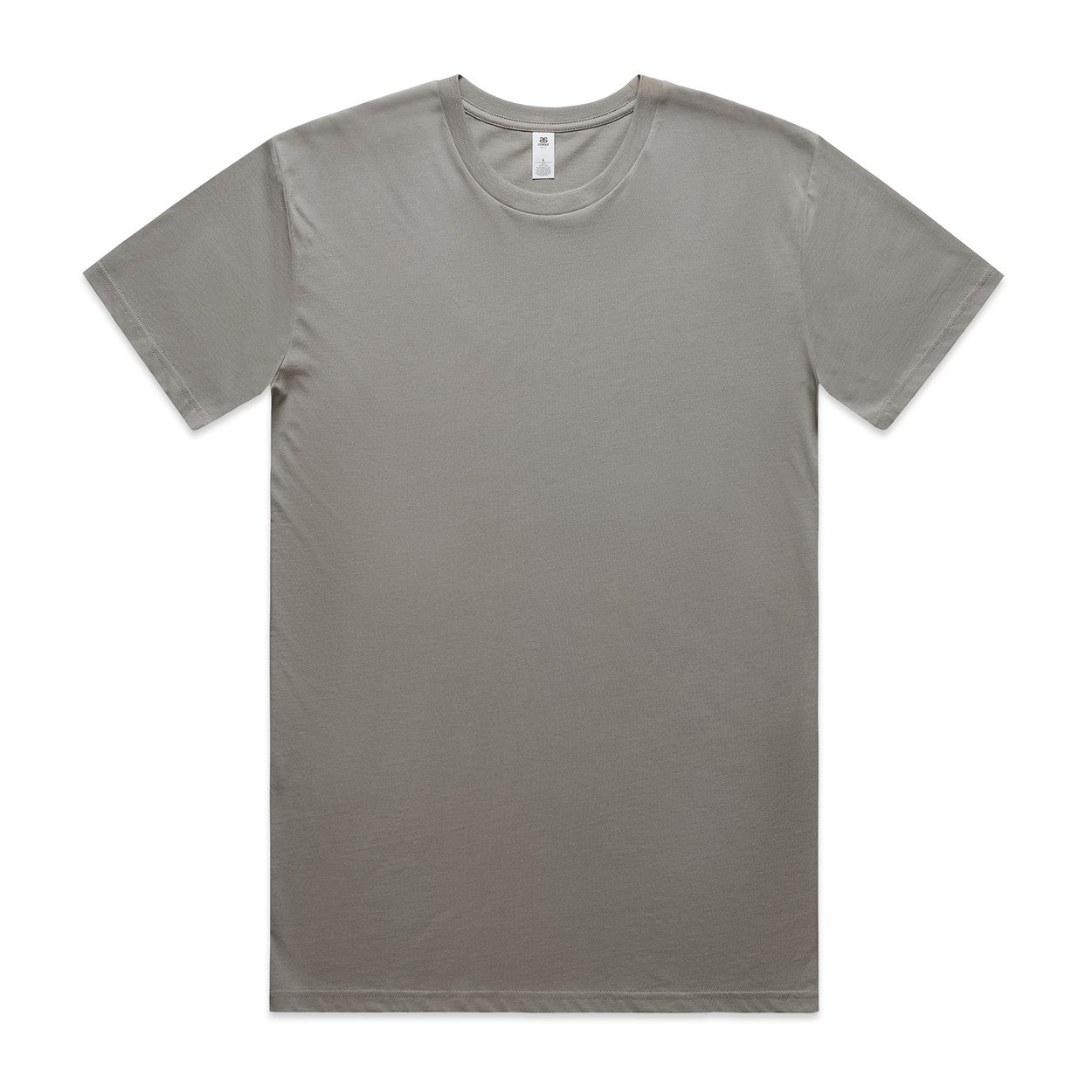 Charcoal gray crew neck t-shirt with short sleeves and a relaxed fit.