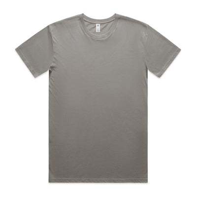 Charcoal gray crew neck t-shirt with short sleeves and a relaxed fit.