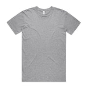 Heather gray crew neck t-shirt with short sleeves and a relaxed fit.
