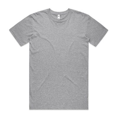 Heather gray crew neck t-shirt with short sleeves and a relaxed fit.