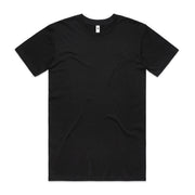 Black t-shirt with short sleeves and crew neck, made of cotton.