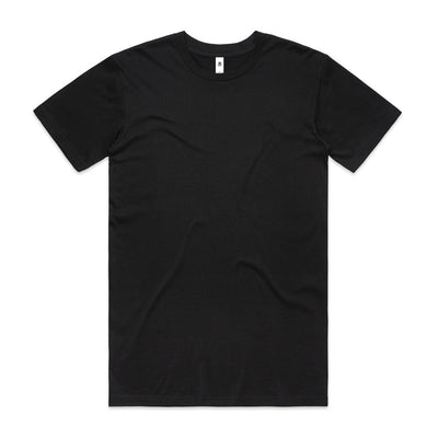 Black t-shirt with short sleeves and crew neck, made of cotton.