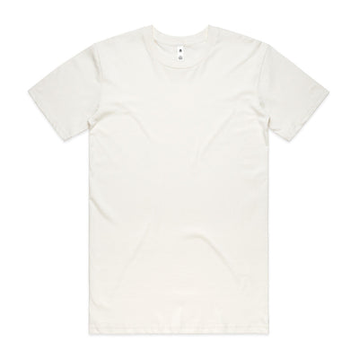 Cream-colored crew neck t-shirt with short sleeves and a simple design.