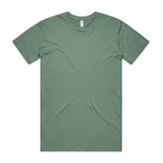 Olive green crew neck t-shirt with short sleeves and a relaxed fit.