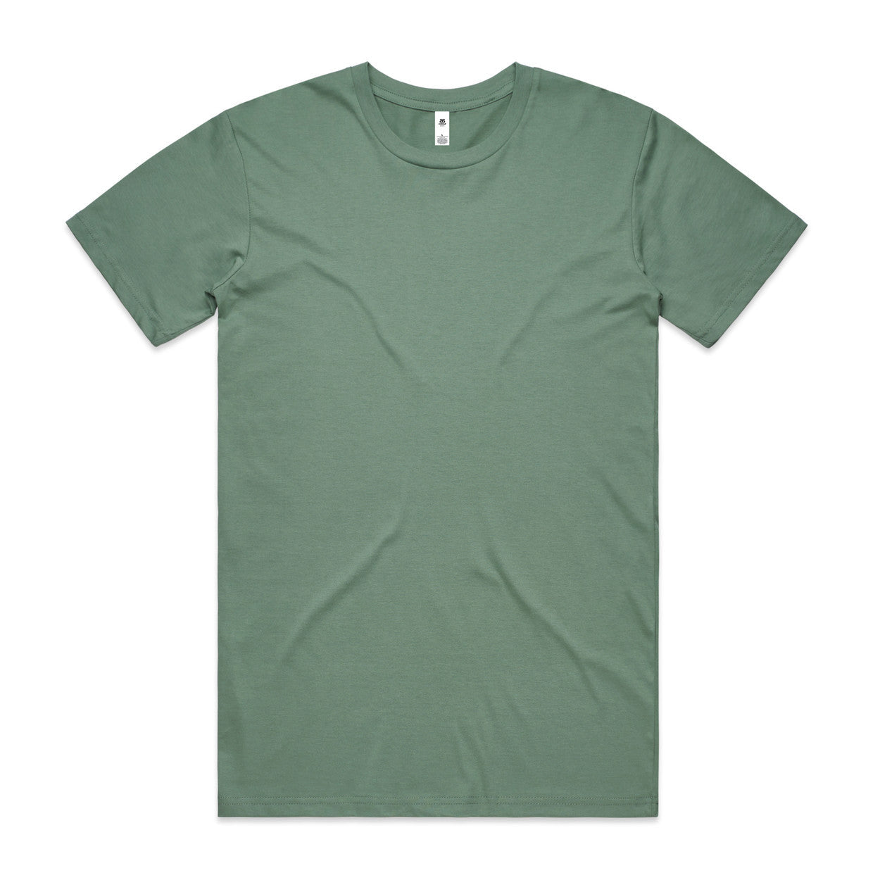 Olive green crew neck t-shirt with short sleeves and a relaxed fit.