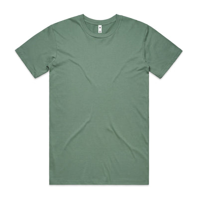 Olive green crew neck t-shirt with short sleeves and a relaxed fit.