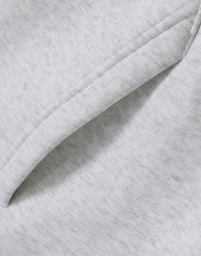 Gray heathered fabric pocket.