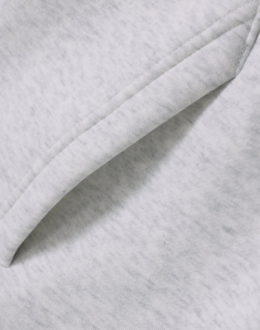 Gray heathered fabric pocket.