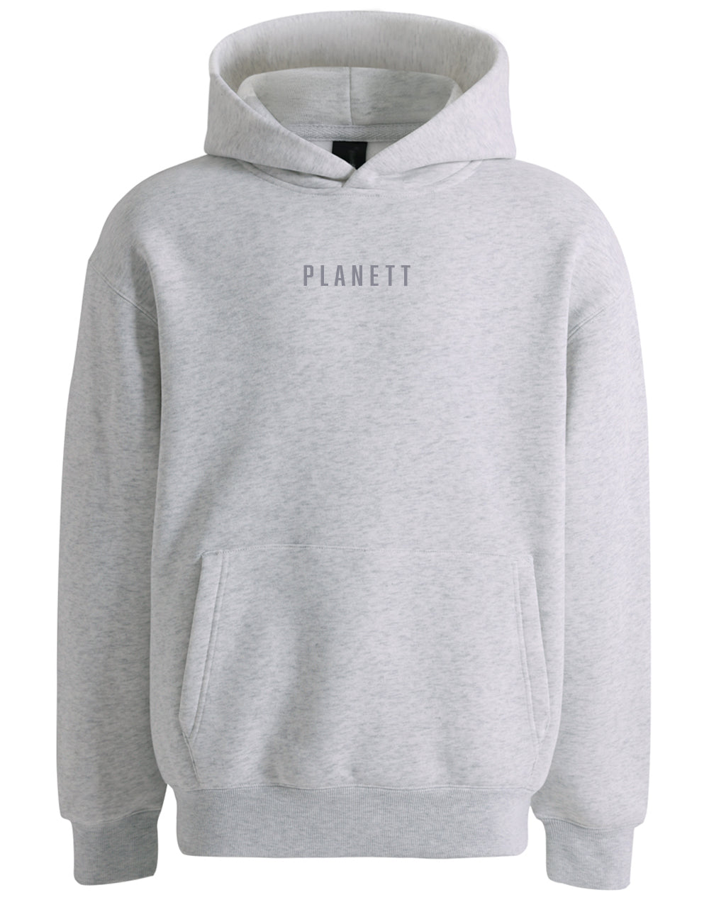 Gray hooded sweatshirt.