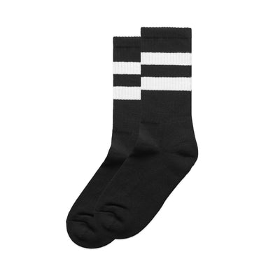 Relax Stripe Socks (2 Pairs) 1210 - Black/White