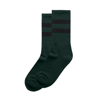 Relax Stripe Socks (2 Pairs) 1210 - Pine Green/Black