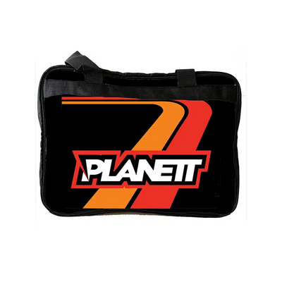 Black bag with logo.