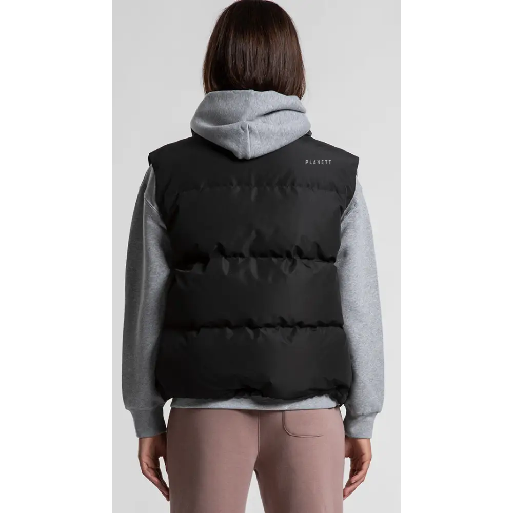 Black puffer vest.