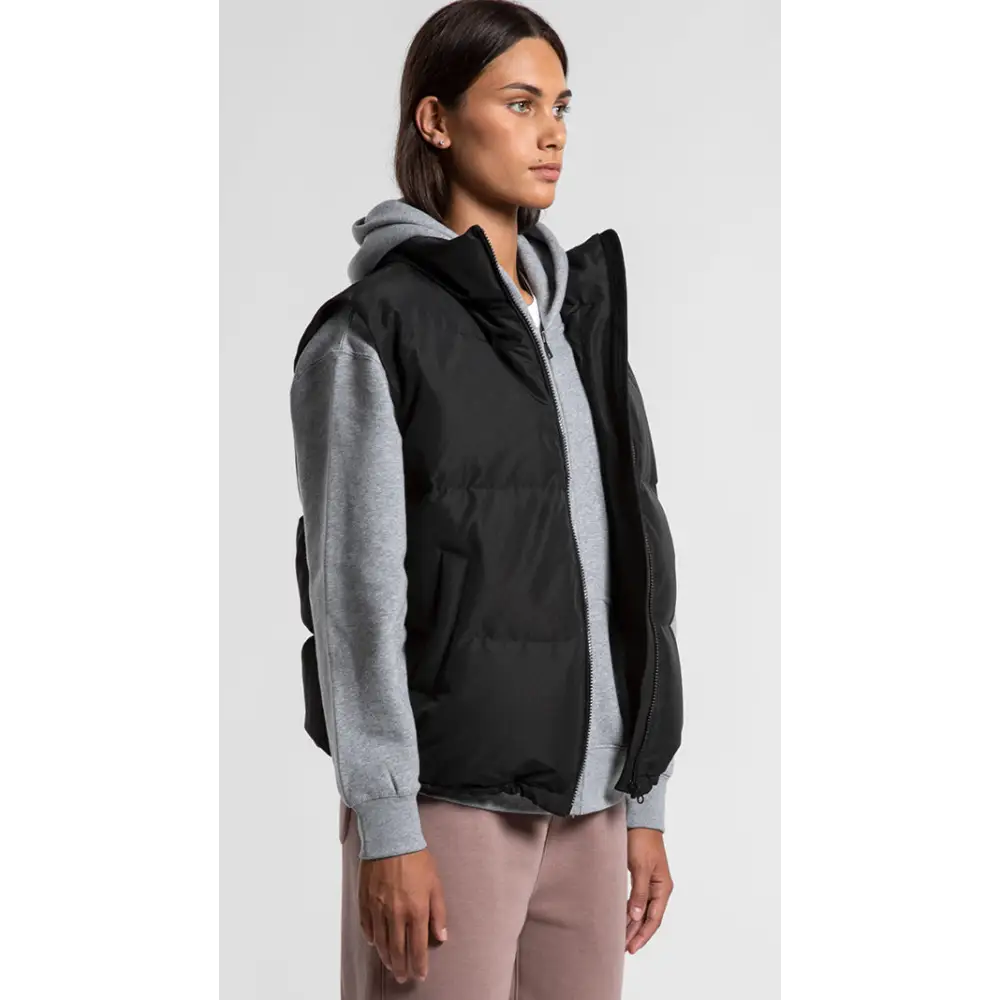Black puffer vest.