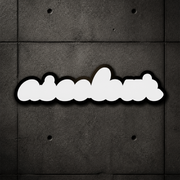 Script Sticker 1517 blank product on dark industrial concrete background