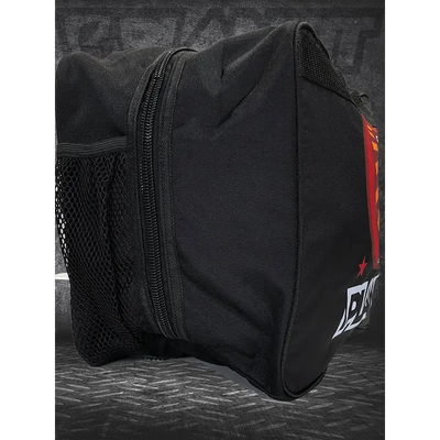 Black zippered duffel bag.
