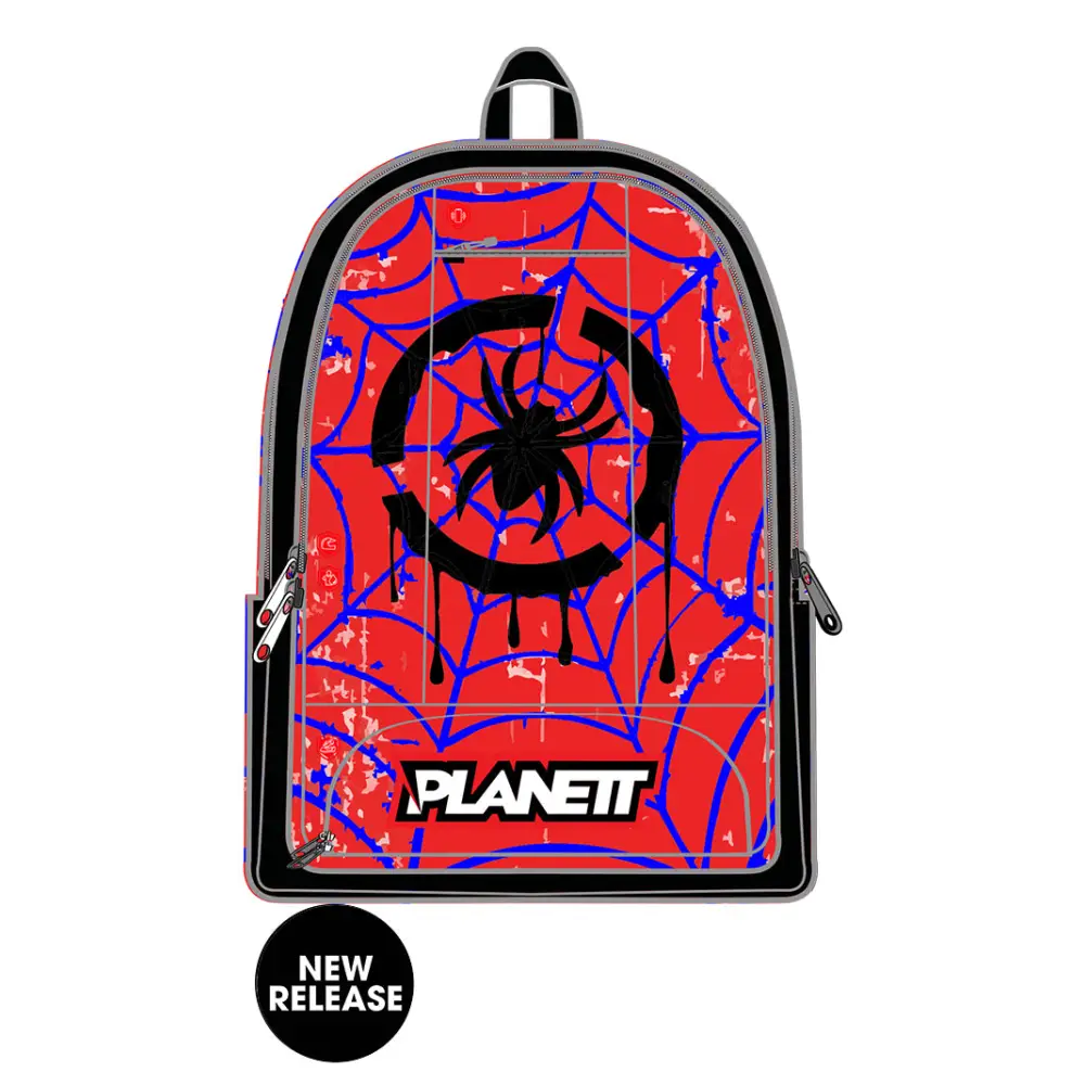 Spider-themed backpack.