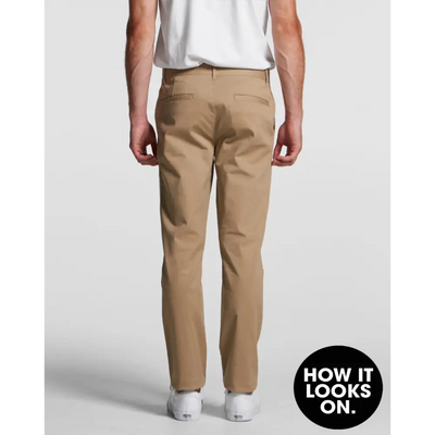 Khaki-colored men’s pants.