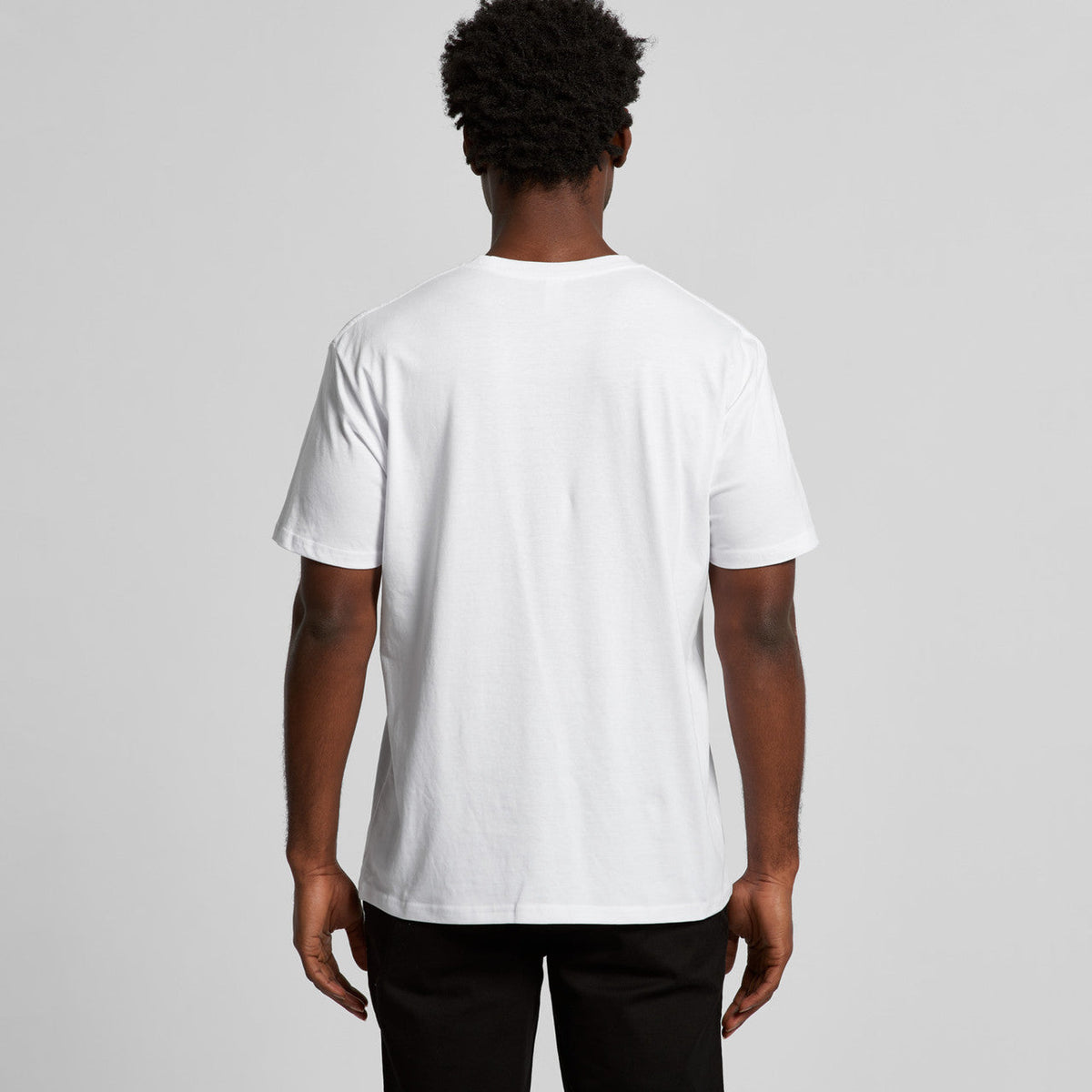 White t-shirt with black graphic design on back, nike brand.