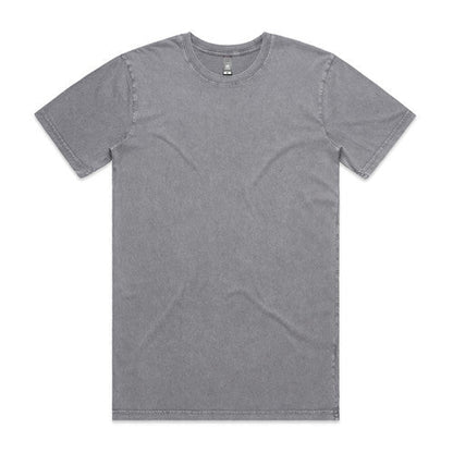 Charcoal gray crew neck t-shirt with short sleeves and a relaxed fit.