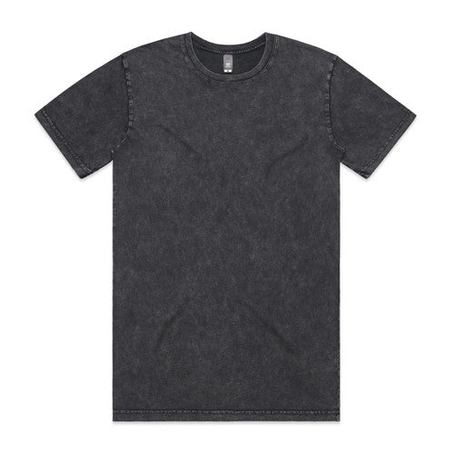 Black acid wash t-shirt with crew neck and short sleeves.