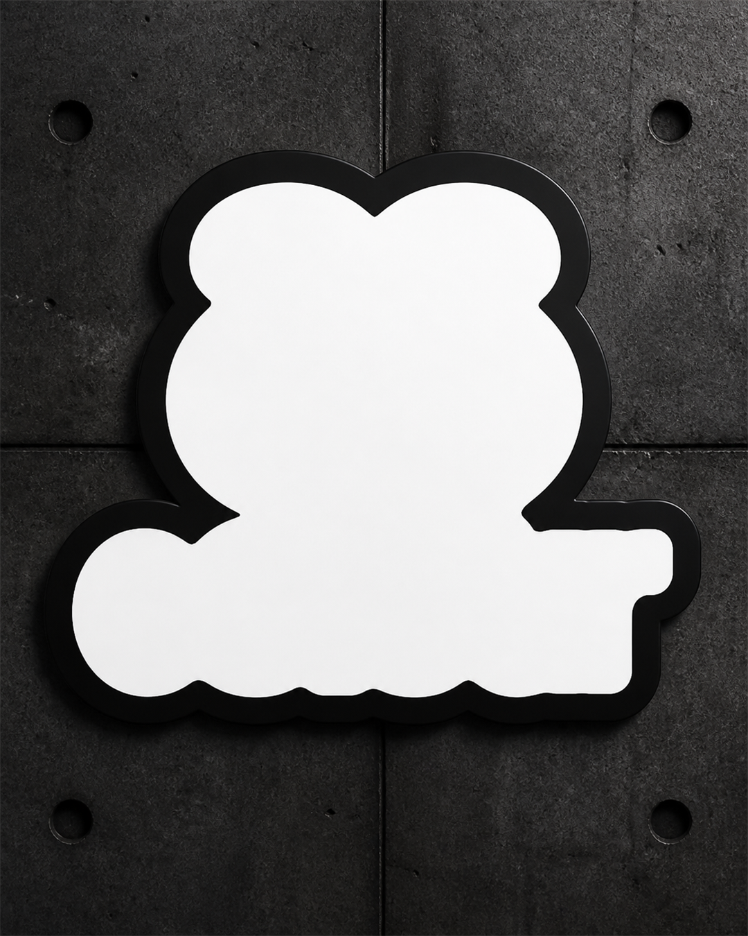 Sticker 1518 blank product on dark industrial concrete background