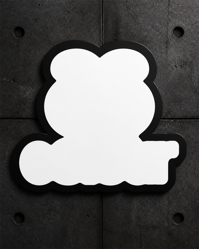 Sticker 1518 blank product on dark industrial concrete background