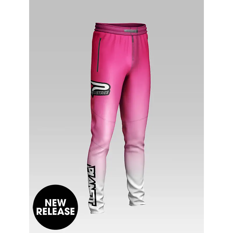 Pink and white gradient sweatpants.