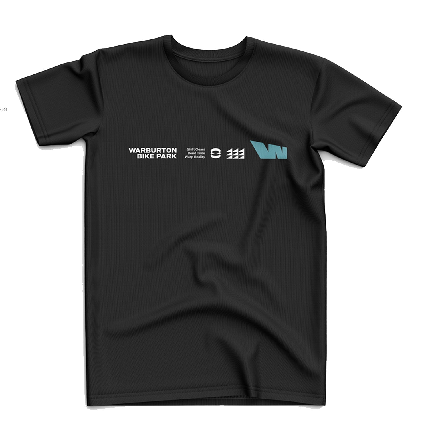 Black t-shirt with logo.