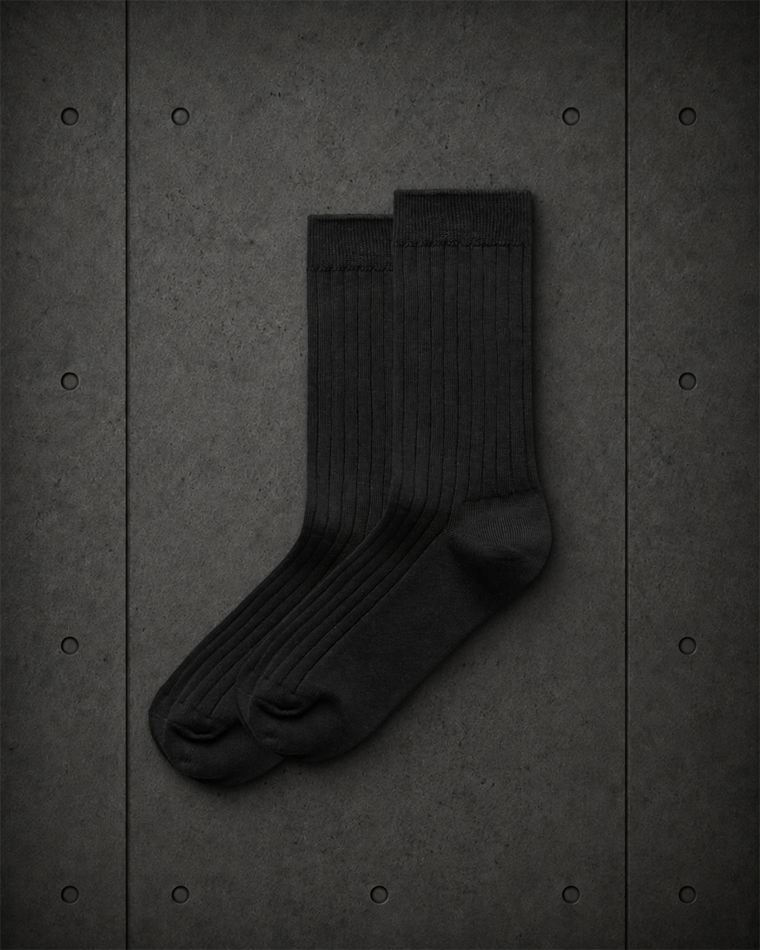Wo's Rib Socks (2 Pairs) 1203 blank product on dark industrial concrete background
