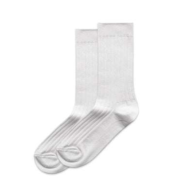 Wo's Rib Socks (2 Pairs) 1203 - White