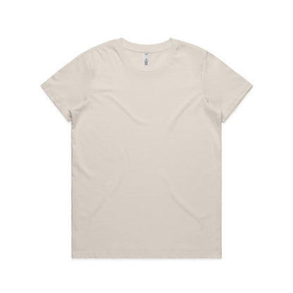 Cream-colored v-neck t-shirt with short sleeves and a relaxed fit.
