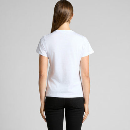 White cotton t-shirt with a v-neck and short sleeves.