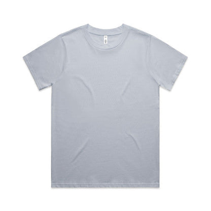 Silver t-shirt with short sleeves and crew neck.
