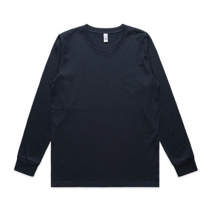 Black long-sleeved t-shirt with ribbed cuffs and hem, made of cotton.
