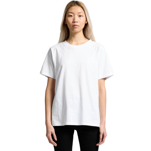 White oversized t-shirt with a relaxed fit and crew neck.