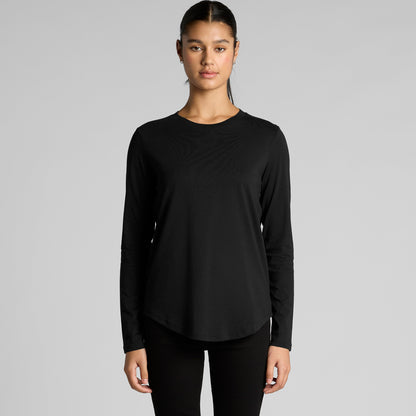 Black long-sleeved t-shirt with a relaxed fit and crew neck design.