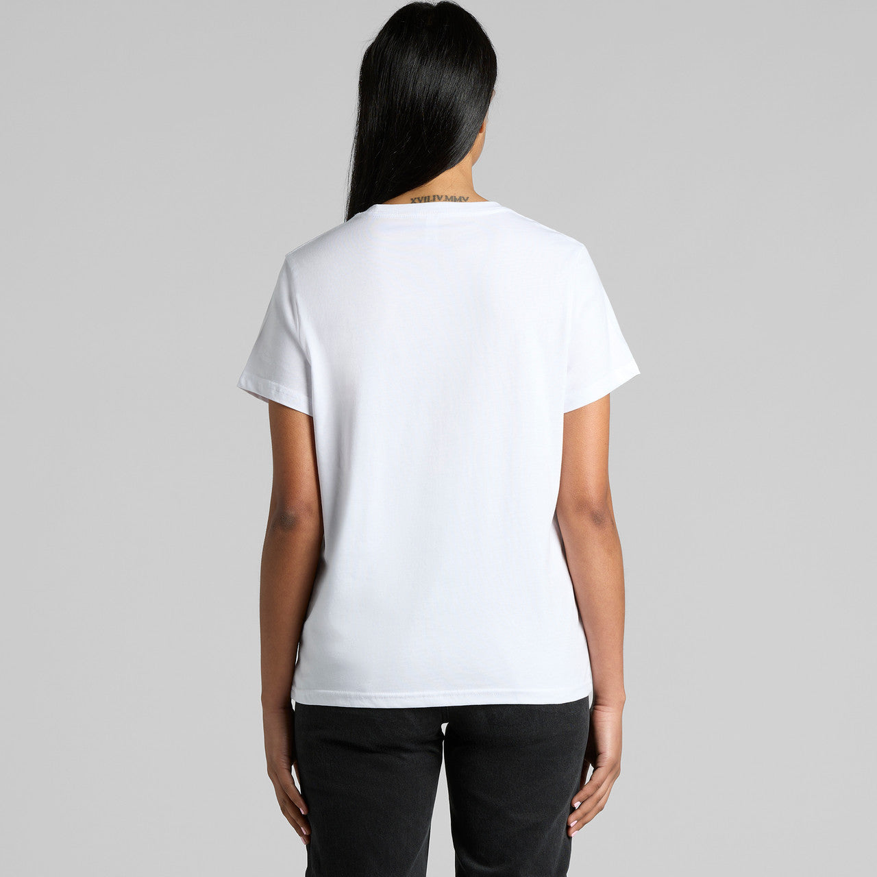 White cotton short-sleeved t-shirt with a relaxed fit and crew neck.