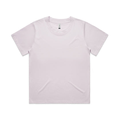 White crew neck t-shirt with short sleeves and a simple design.