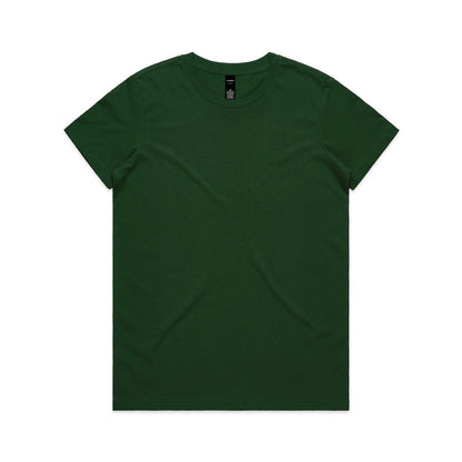Green v-neck t-shirt with short sleeves and a small logo on the left chest.